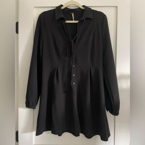 Free People Black Fit and Flare Mini Dress